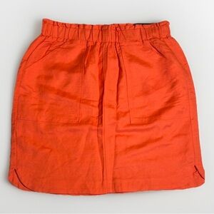 NWT Linen Blend Banana Republic Orange Lined Skirt sz 4